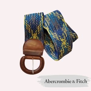 Abercrombie & Fitch Blue & yellow woven belt